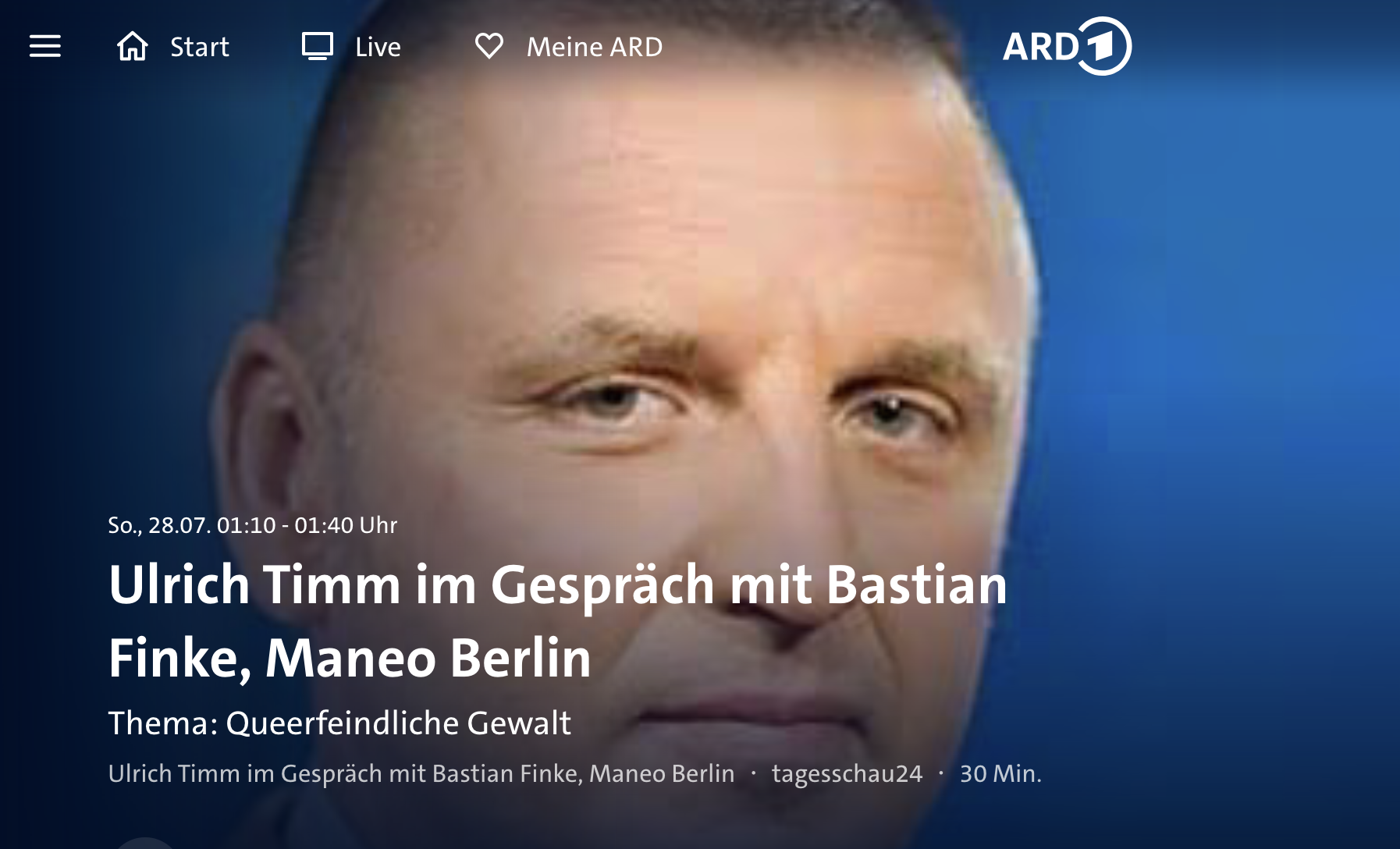 Bastian Finke, Leiter von MANEO, im Interview mit Ulrich Timm auf tagesschau24